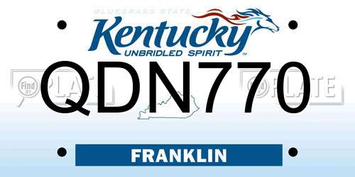 QDN770 Kentucky License Plate