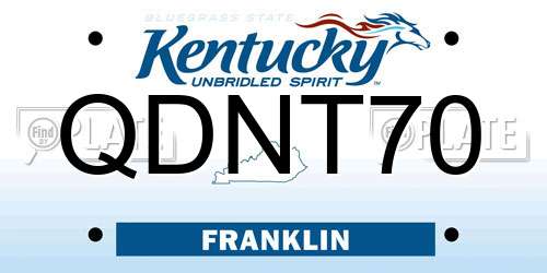 QDNT70 Kentucky License Plate