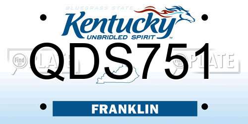 QDS751 Kentucky License Plate