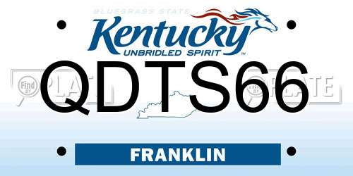 QDTS66 Kentucky License Plate