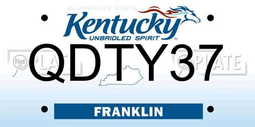 QDTY37 Kentucky License Plate