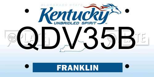QDV35B Kentucky License Plate