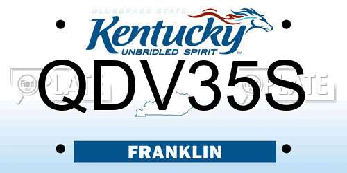 QDV35S Kentucky License Plate