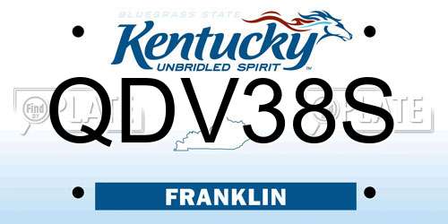 QDV38S Kentucky License Plate
