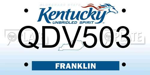 QDV503 Kentucky License Plate