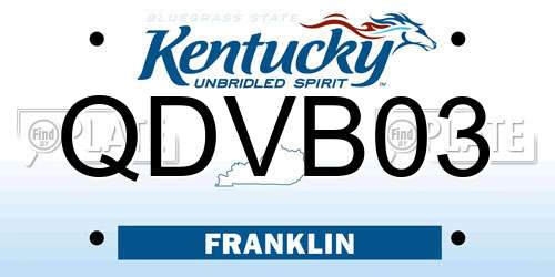 QDVB03 Kentucky License Plate