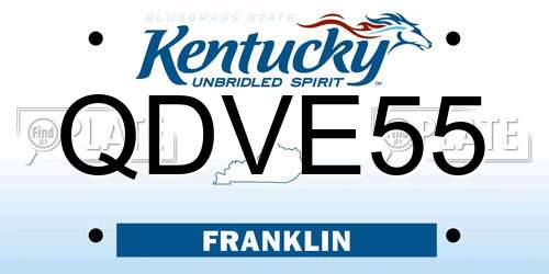 QDVE55 Kentucky License Plate