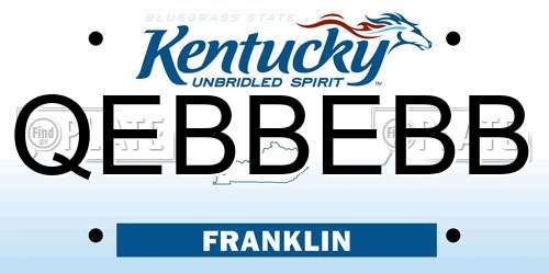 QEBBEBB Kentucky License Plate