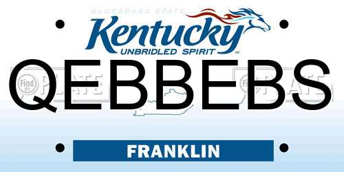 QEBBEBS Kentucky License Plate