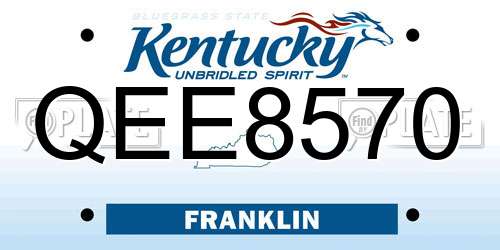 QEE8570 Kentucky License Plate