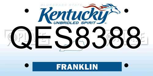 QES8388 Kentucky License Plate