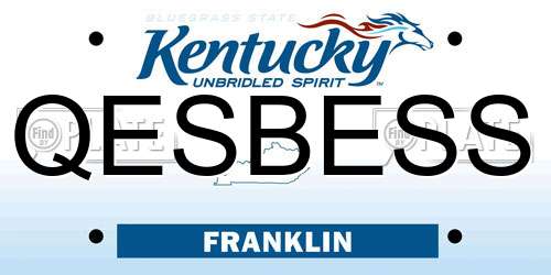 QESBESS Kentucky License Plate