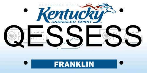 QESSESS Kentucky License Plate