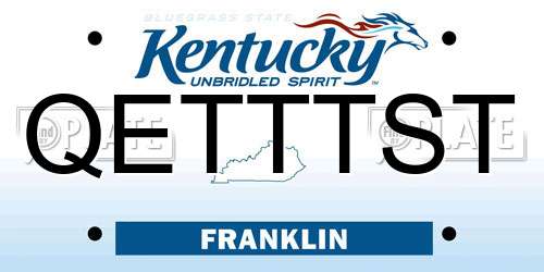QETTTST Kentucky License Plate