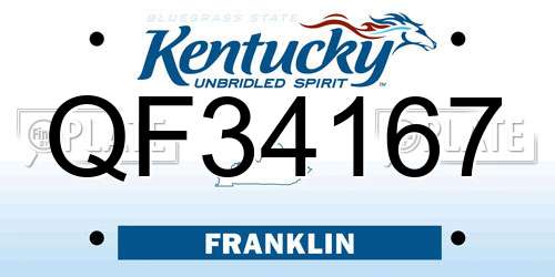 QF34167 Kentucky License Plate