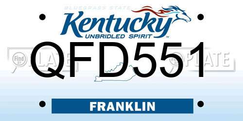 QFD551 Kentucky License Plate