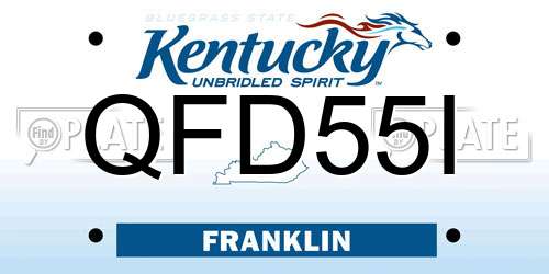 QFD55I Kentucky License Plate