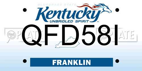 QFD58I Kentucky License Plate