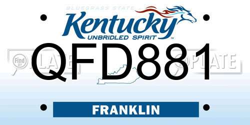 QFD881 Kentucky License Plate