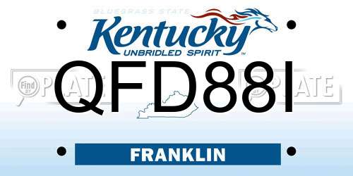 QFD88I Kentucky License Plate