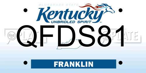QFDS81 Kentucky License Plate
