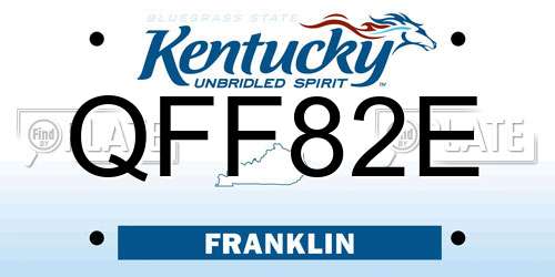 QFF82E Kentucky License Plate