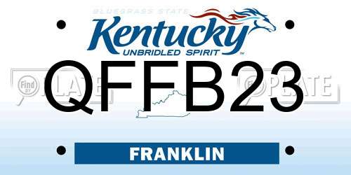 QFFB23 Kentucky License Plate