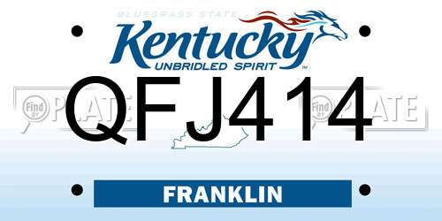 QFJ414 Kentucky License Plate