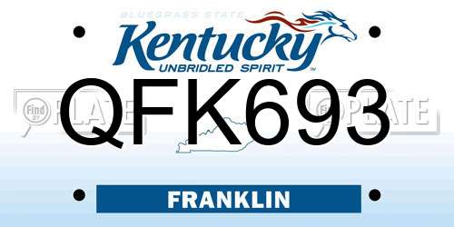 QFK693 Kentucky License Plate