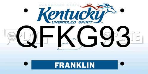 QFKG93 Kentucky License Plate