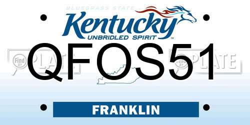 QFOS51 Kentucky License Plate