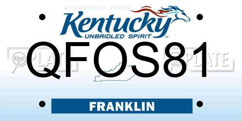 QFOS81 Kentucky License Plate