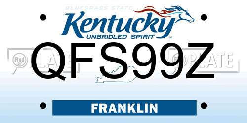 QFS99Z Kentucky License Plate