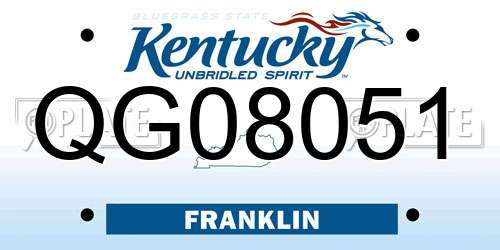 QG08051 Kentucky License Plate