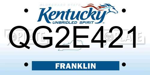 QG2E421 Kentucky License Plate