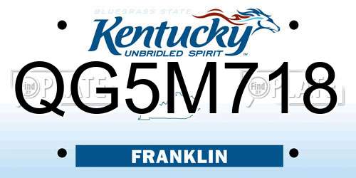 QG5M718 Kentucky License Plate