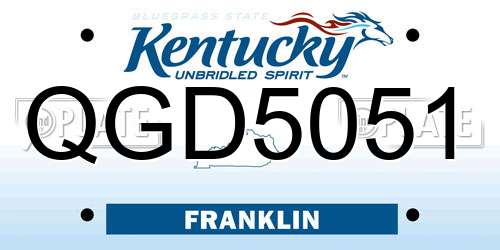 QGD5051 Kentucky License Plate