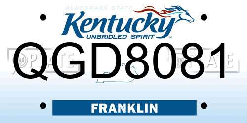QGD8081 Kentucky License Plate