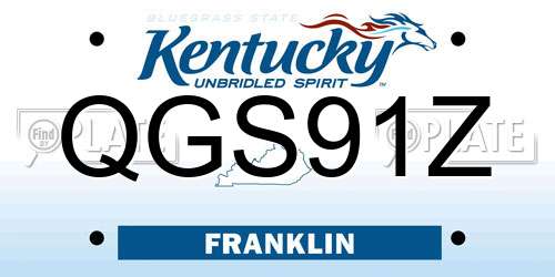 QGS91Z Kentucky License Plate