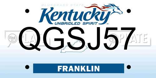 QGSJ57 Kentucky License Plate