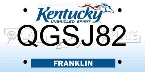 QGSJ82 Kentucky License Plate