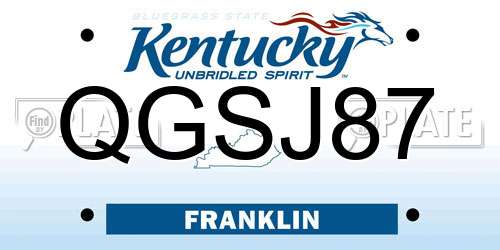 QGSJ87 Kentucky License Plate