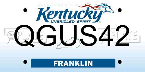 QGUS42 Kentucky License Plate