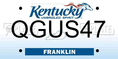 QGUS47 Kentucky License Plate