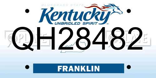 QH28482 Kentucky License Plate