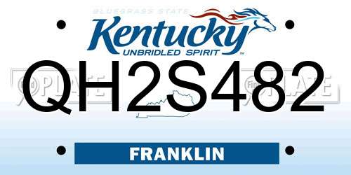 QH2S482 Kentucky License Plate