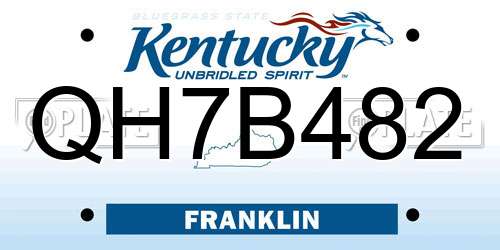 QH7B482 Kentucky License Plate