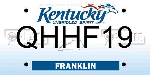 QHHF19 Kentucky License Plate
