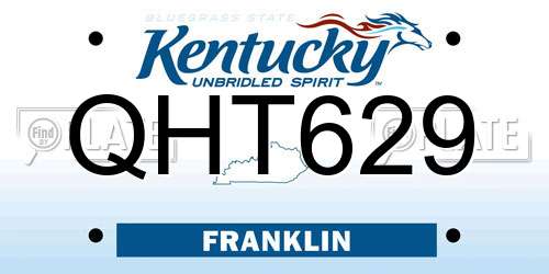 QHT629 Kentucky License Plate