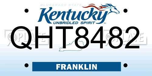 QHT8482 Kentucky License Plate